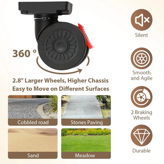 360° Rotating Foldable Storage Cart with 4 Silent Wheels