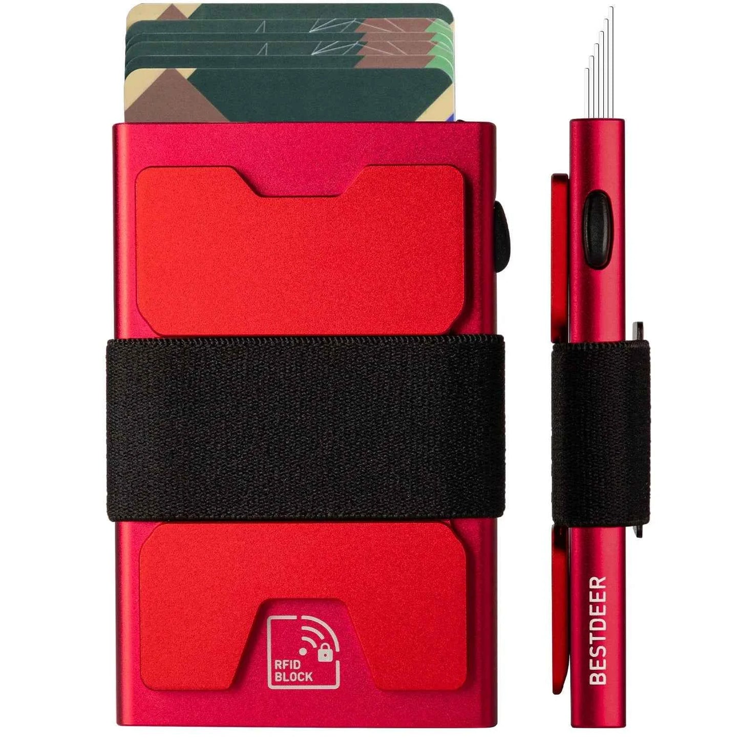 Slim RFID Blocking Wallet - Pop-Up Metal Card Holder - Flexivo