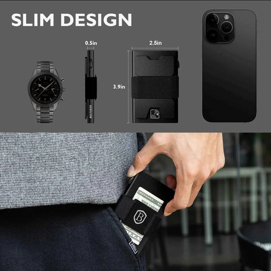 Slim RFID Blocking Wallet - Pop-Up Metal Card Holder - Flexivo