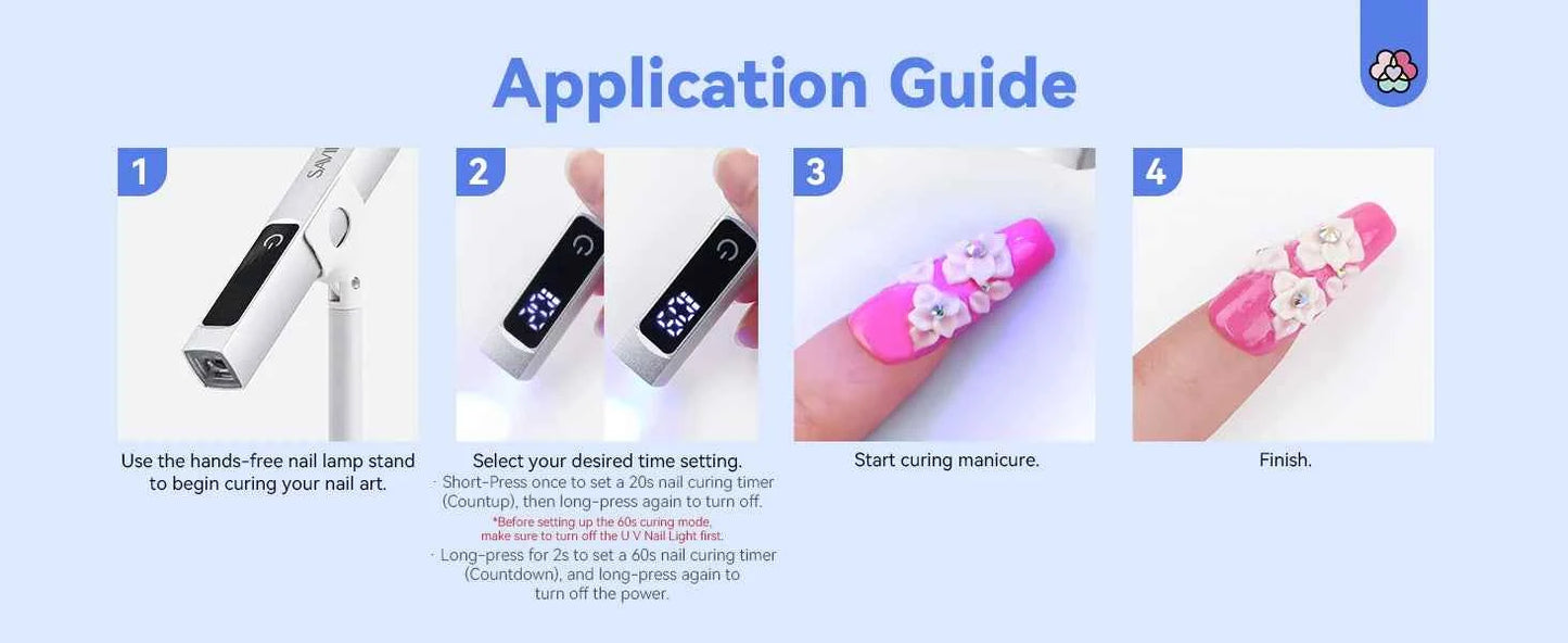 UV LED Mini Nail Dryer - Portable Handheld Mini UV Nail Dryer for Nail Art - Flexivo