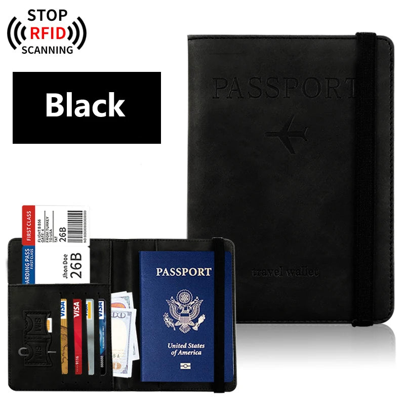 PU Leather Passport Wallet with Card Slots
