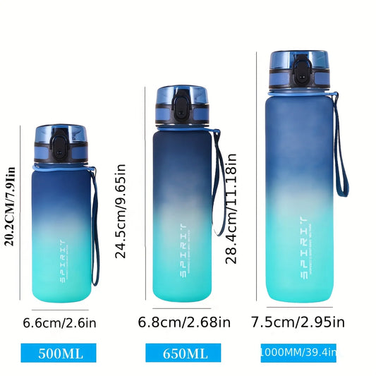 Gradient Color Sports Water Bottle – Matte Finish, 750ml & 1000ml
