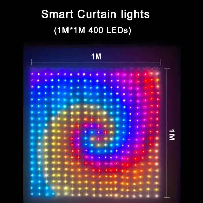 400 LED Smart Curtain String Lights with App & Remote Control for Christmas & Outdoor Decor - Flexivo