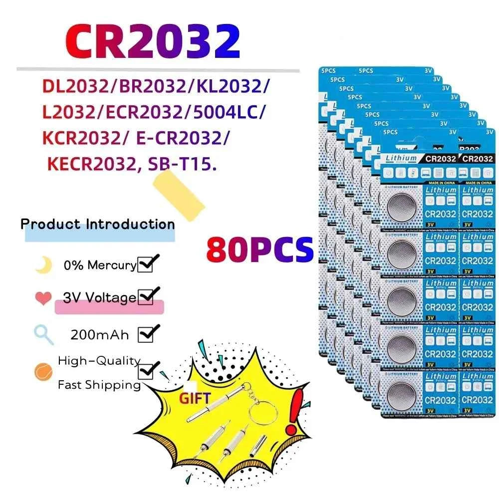 CR2032 Coin Batteries - 3V Lithium Button Cell for Car Keys, Watches & Electronics - Flexivo