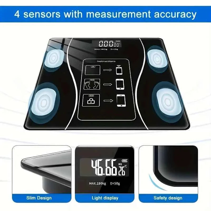 Smart Digital Body Scale with LED Display - High Precision Weight Scale, 400 lbs Capacity - Flexivo