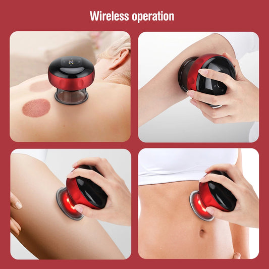 Smart Electric Cupping Device for Vacuum Therapy, Guasha Scraping & Red Light Heating - Flexivo