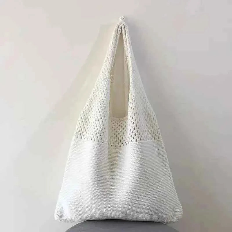 Bohemian Crochet Tote Bag - Stylish Hollow Woven Shoulder Bag for Women - Flexivo