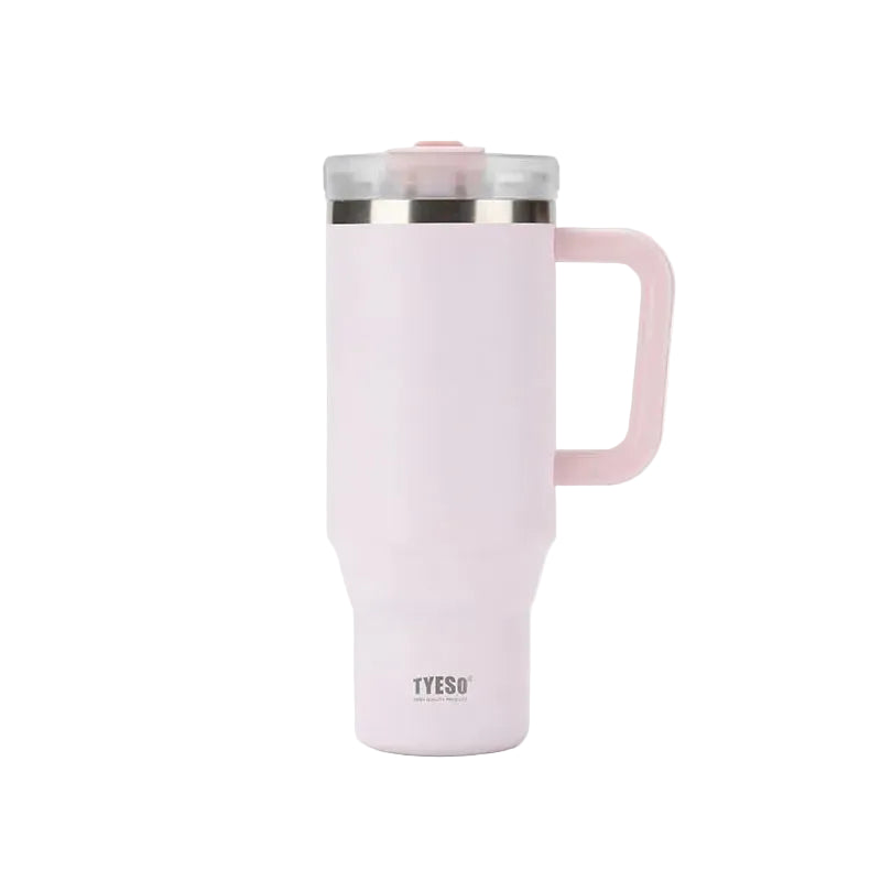 TYESO Vacuum Insulated Travel Mug with Handle & Straw - 900ml & 1200ml