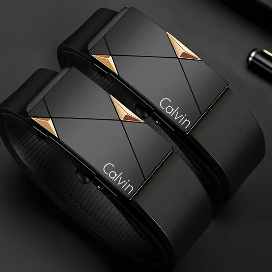 Men's PU Faux Leather Automatic Buckle Belt