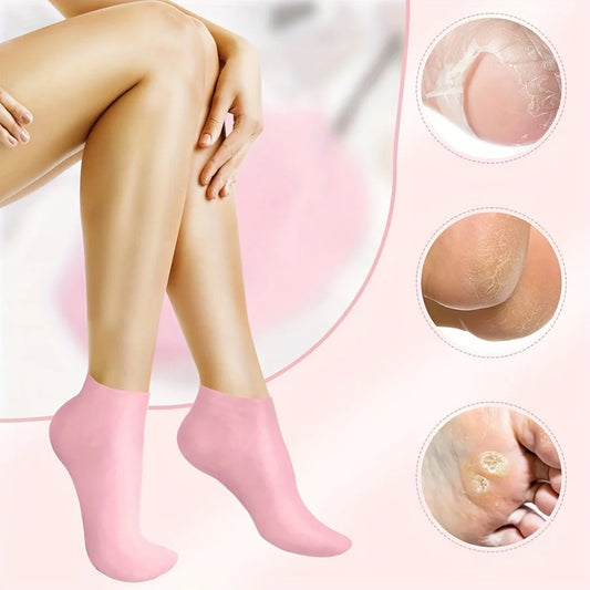 Silicone Gel Moisturizing Foot Socks - Dry & Cracked Heel Repair, Pedicure Care (1 Pair)