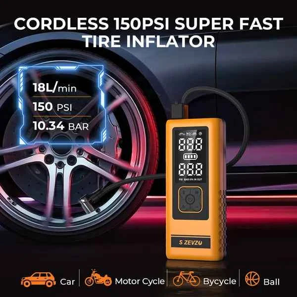 2-in-1 Car Jump Starter & Air Compressor – 4000A Peak, Portable Battery Booster with Tire Inflator