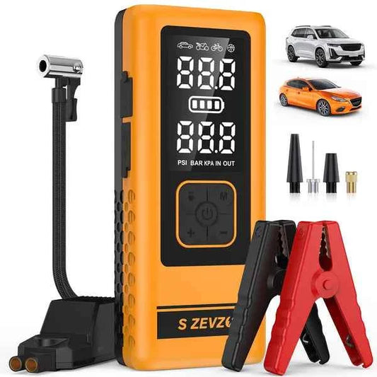 2-in-1 Car Jump Starter & Air Compressor – 4000A Peak, Portable Battery Booster with Tire Inflator