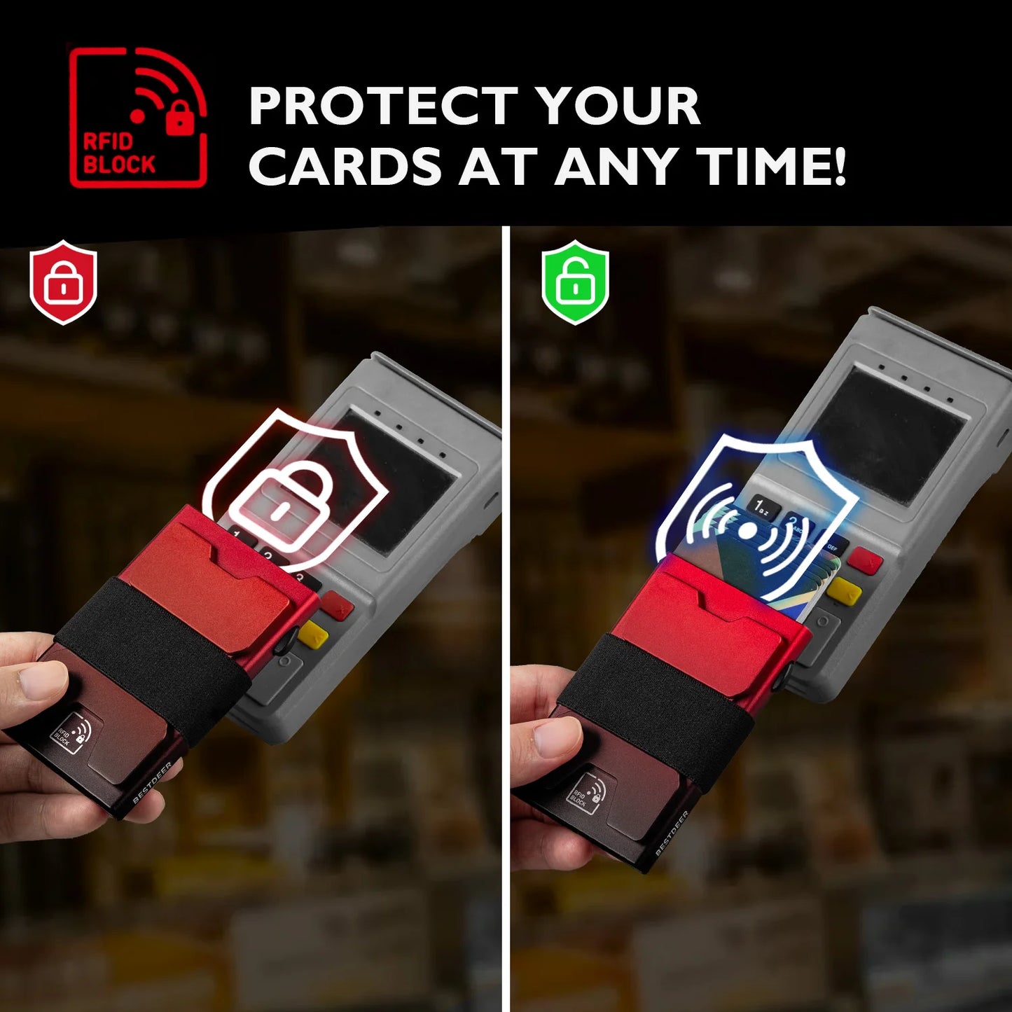 IWANTIT Slim Pop-Up Wallet - RFID Blocking Minimalist Card Holder