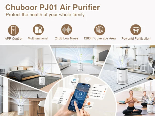 Air Purifier H13 HEPA – WiFi Smart, Removes Smoke, Dust, Pollen & Odors - Flexivo