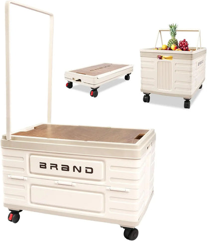 360° Rotating Foldable Storage Cart with 4 Silent Wheels