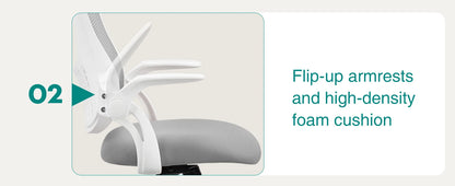 Ergonomic Mesh Office Chair with Flip-Up Arms & Adjustable Headrest