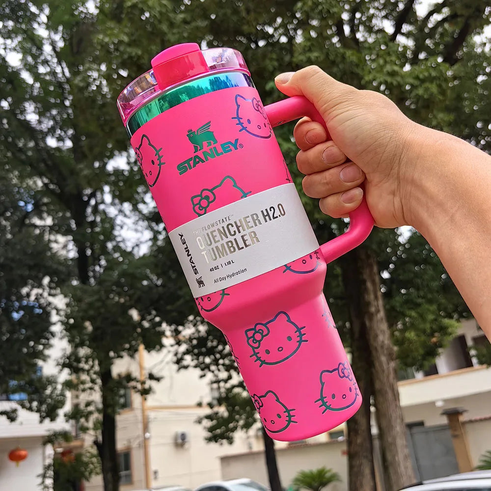 Stanley Quencher H2.0 Tumbler 40oz - Insulated Stainless Steel Travel Cup with Handle & Straw