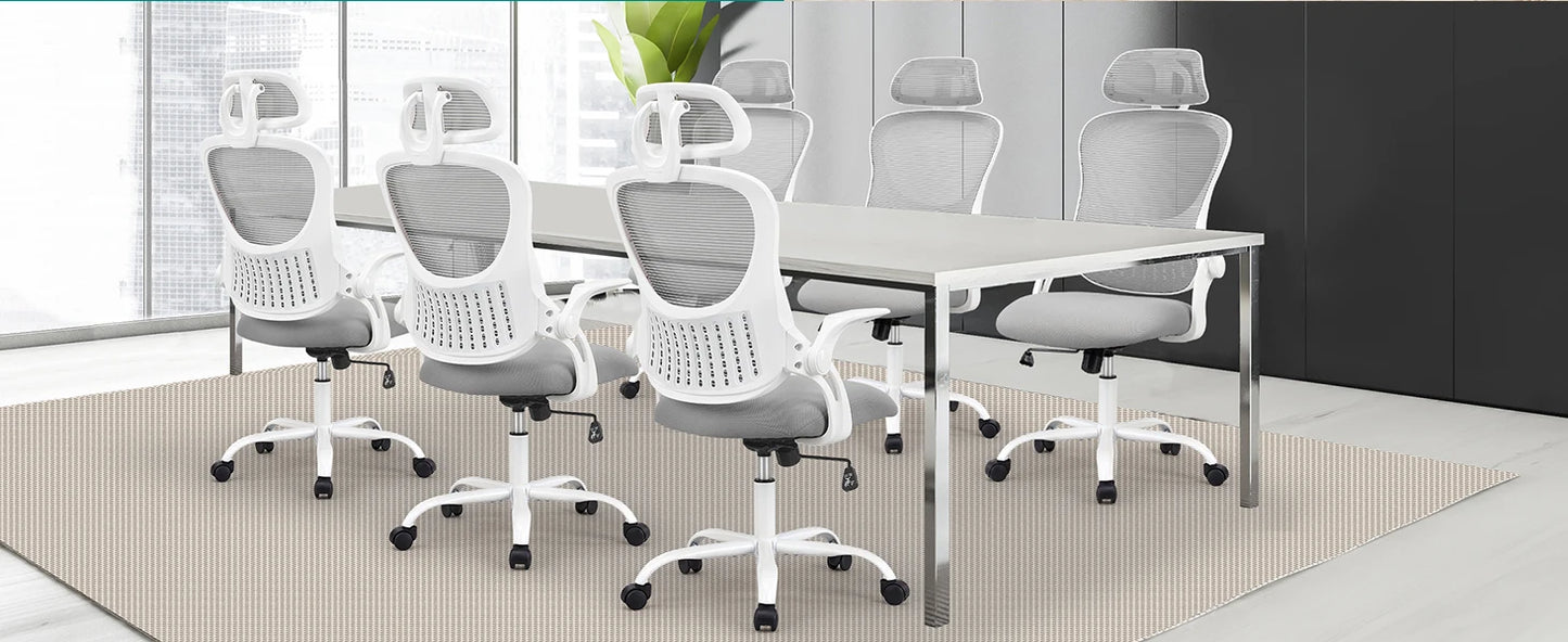 Ergonomic Mesh Office Chair with Flip-Up Arms & Adjustable Headrest