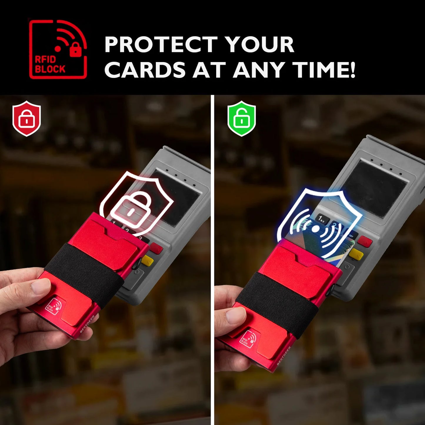 IWANTIT Slim Pop-Up Wallet - RFID Blocking Minimalist Card Holder