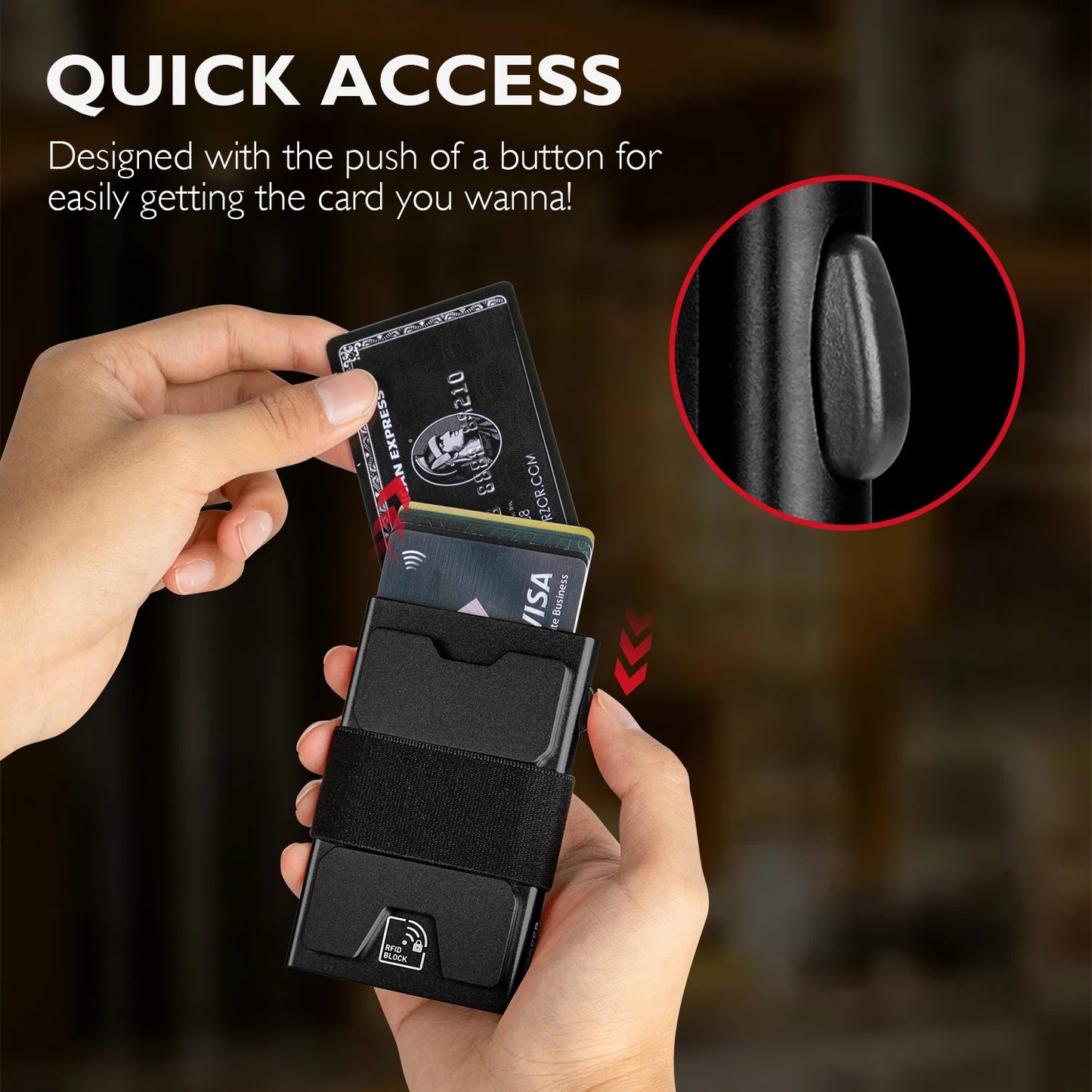 IWANTIT Slim Pop-Up Wallet - RFID Blocking Minimalist Card Holder