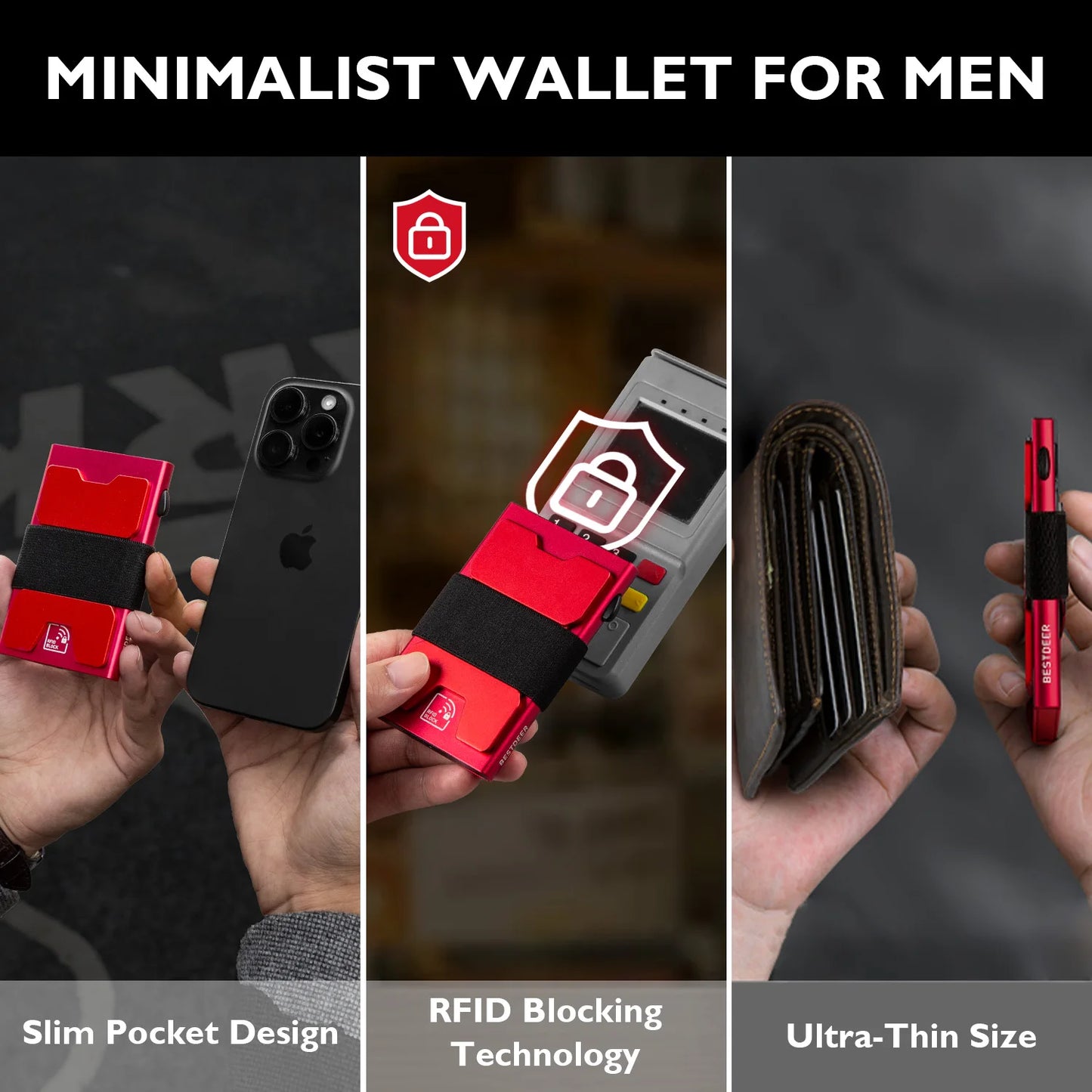 IWANTIT Slim Pop-Up Wallet - RFID Blocking Minimalist Card Holder