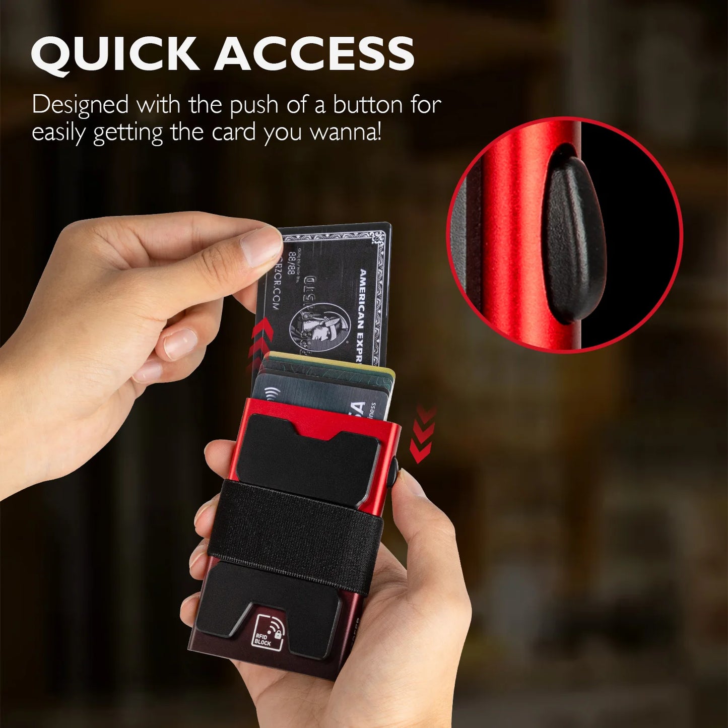 IWANTIT Slim Pop-Up Wallet - RFID Blocking Minimalist Card Holder