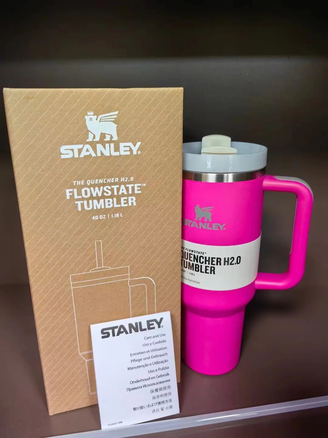 Stanley Quencher H2.0 Tumbler 40oz - Insulated Stainless Steel Travel Cup with Handle & Straw