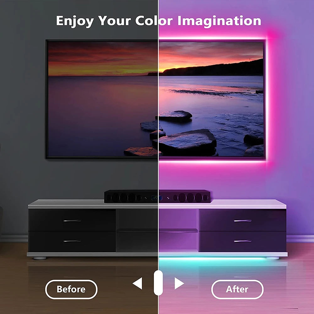5V USB RGB LED Strip Light with Bluetooth Control