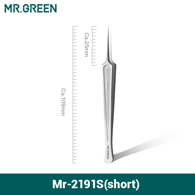 Precision Pointed Tweezers - Stainless Steel for Ingrown Hair, Splinters & Blackhead Removal