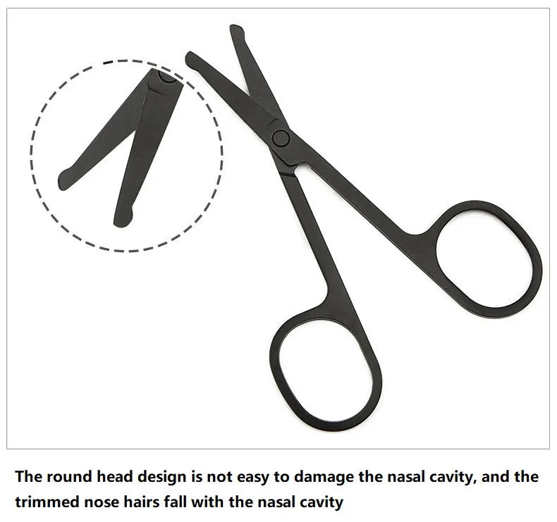 Mini Stainless Steel Nose Hair Scissors with Round Safety Tip
