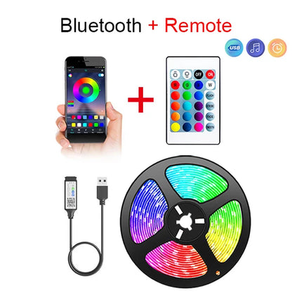 5V USB RGB LED Strip Light with Bluetooth Control