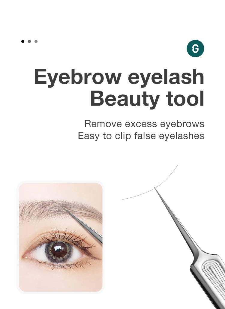 Precision Pointed Tweezers - Stainless Steel for Ingrown Hair, Splinters & Blackhead Removal