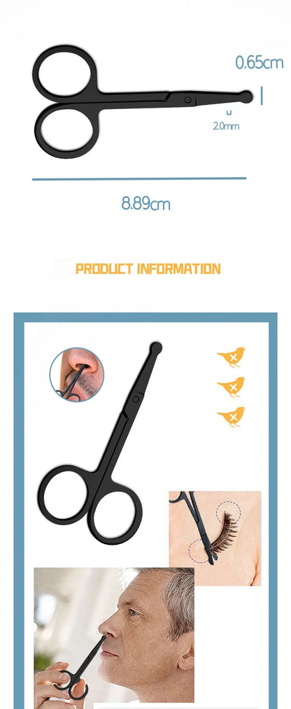 Mini Stainless Steel Nose Hair Scissors with Round Safety Tip