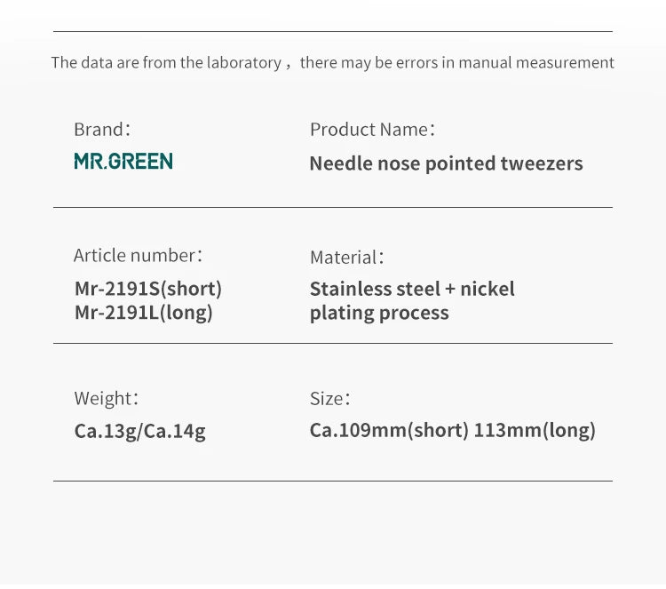 Precision Pointed Tweezers - Stainless Steel for Ingrown Hair, Splinters & Blackhead Removal