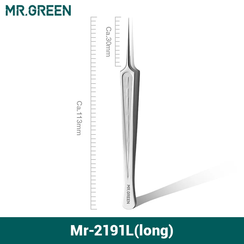 Precision Pointed Tweezers - Stainless Steel for Ingrown Hair, Splinters & Blackhead Removal