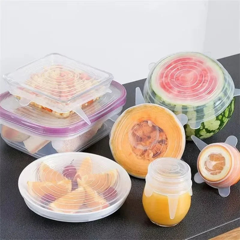 Silicone Stretch Lids - 6-Piece Reusable Food Storage Covers
