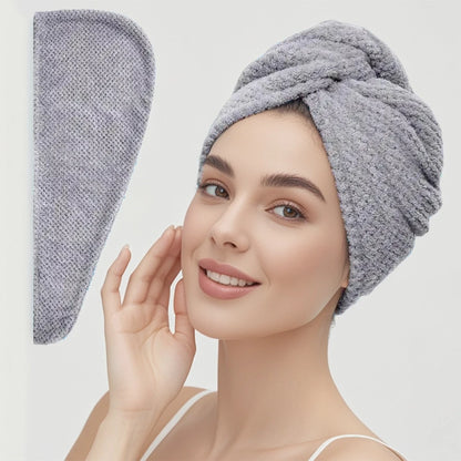 Textured Hair Towel Wrap with Button Fastening