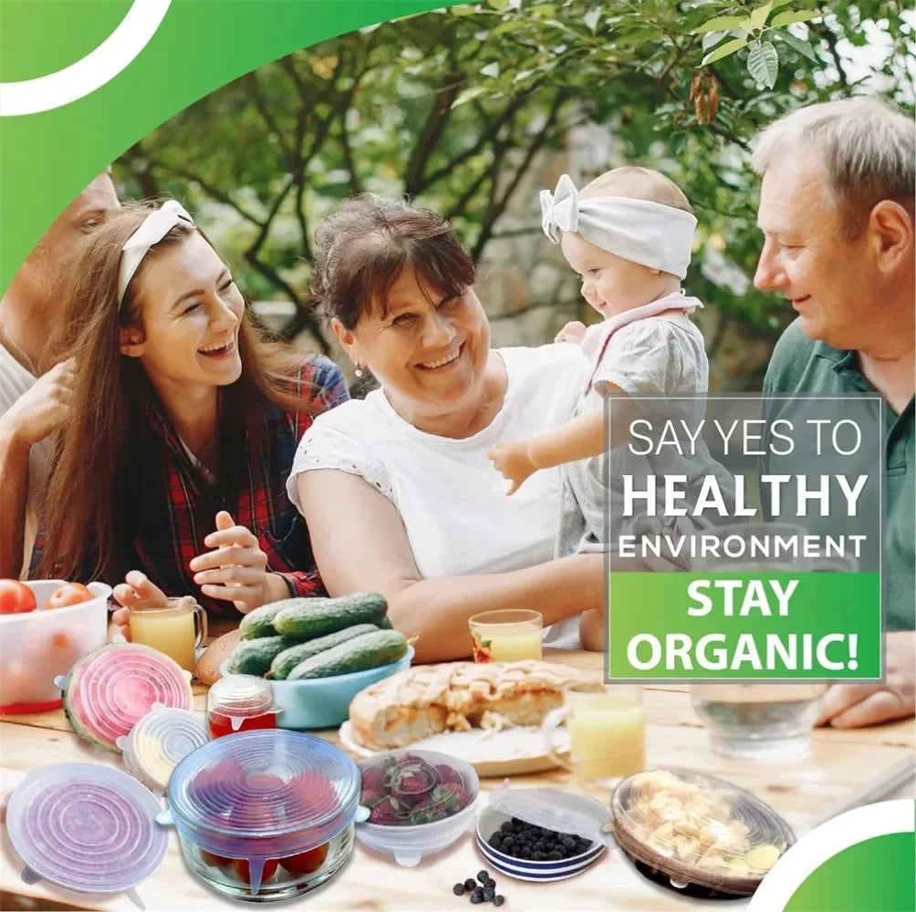 Silicone Stretch Lids - 6-Piece Reusable Food Storage Cover Set