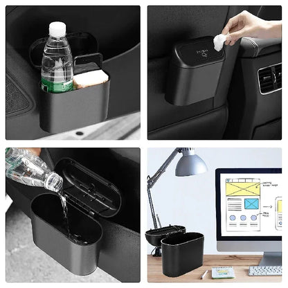 Mini Car Trash Can with Press-Open Lid