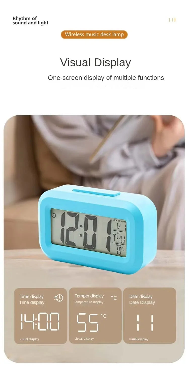 LED Digital Alarm Clock with Temperature & Date Display