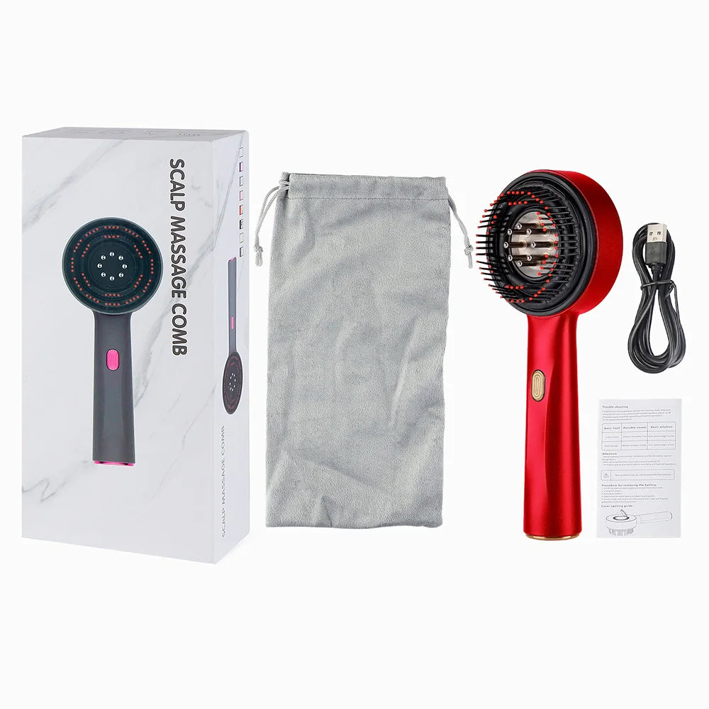 Electric Scalp Massager with Red Light Therapy, Vibration & Hair Growth Serum Applicator - Flexivo