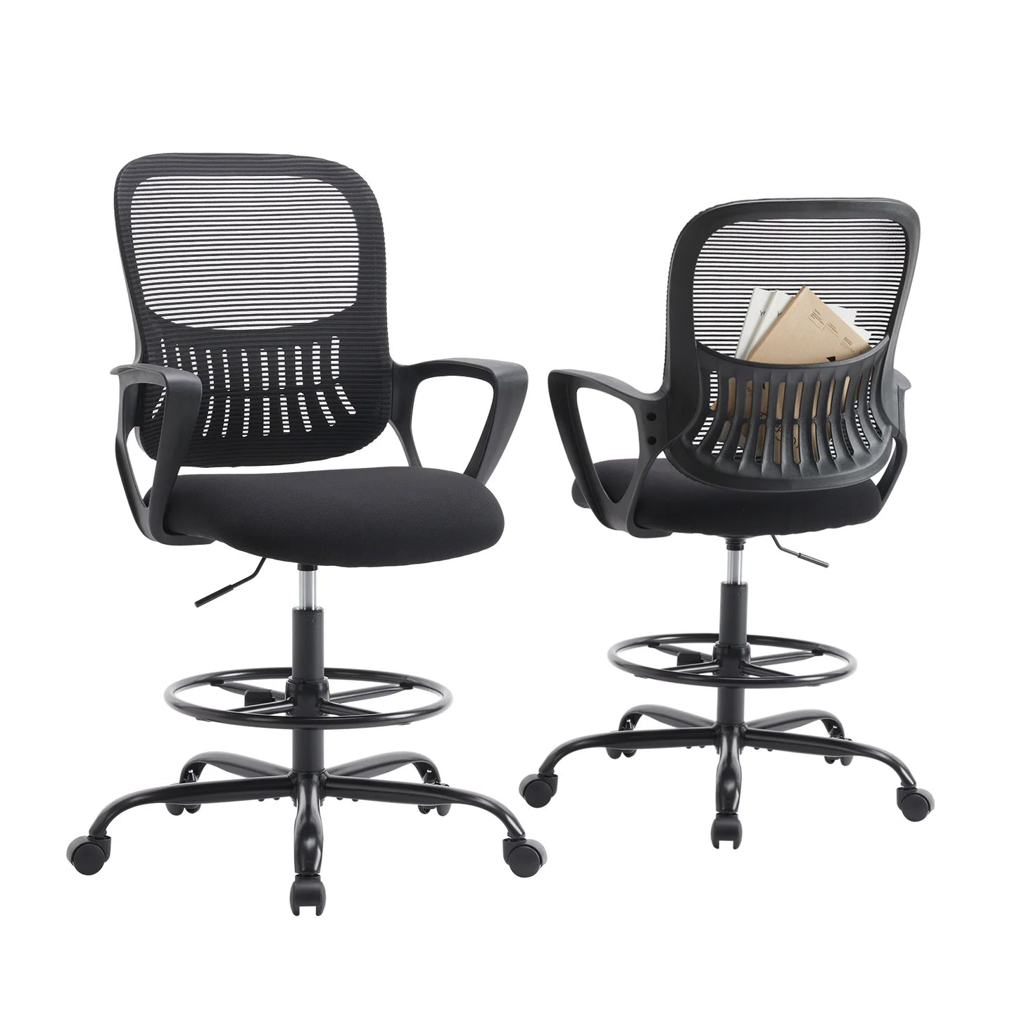 Ergonomic Mesh Office Chair, No Headrest, Adjustable Height & Armrests