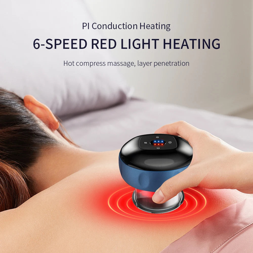 Smart Electric Cupping Device for Vacuum Therapy, Guasha Scraping & Red Light Heating - Flexivo