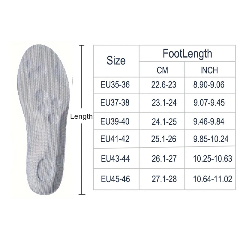 Latex Sport Insoles with Arch Support, Breathable & Deodorizing