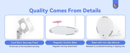 SAVILAND Rechargeable UV LED Nail Lamp - Portable Mini Nail Dryer with Magnetic Stand & LCD Timer