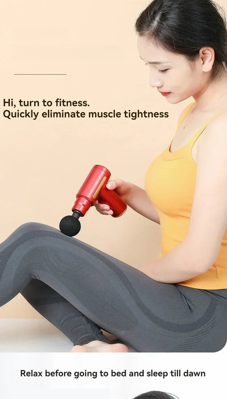 Mini USB Massage Gun - Portable Percussive Massager for Neck, Shoulders & Back