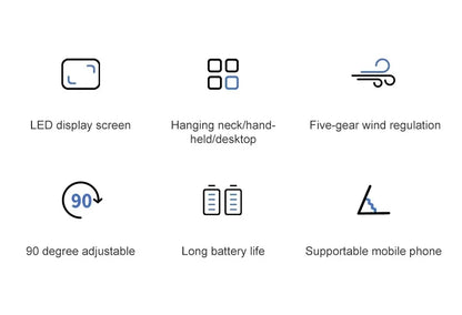 5-Speed Rechargeable Folding Handheld Fan