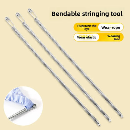 Bendable Spring Drawstring Threader Tool — Elastic Band & Cord Guide for Sewing