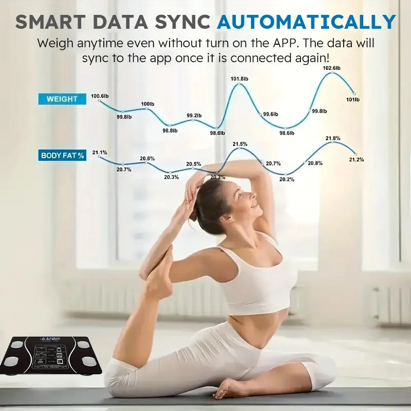 Smart Body Fat Scale – LED Digital Bathroom Scale with Body Composition Analysis
