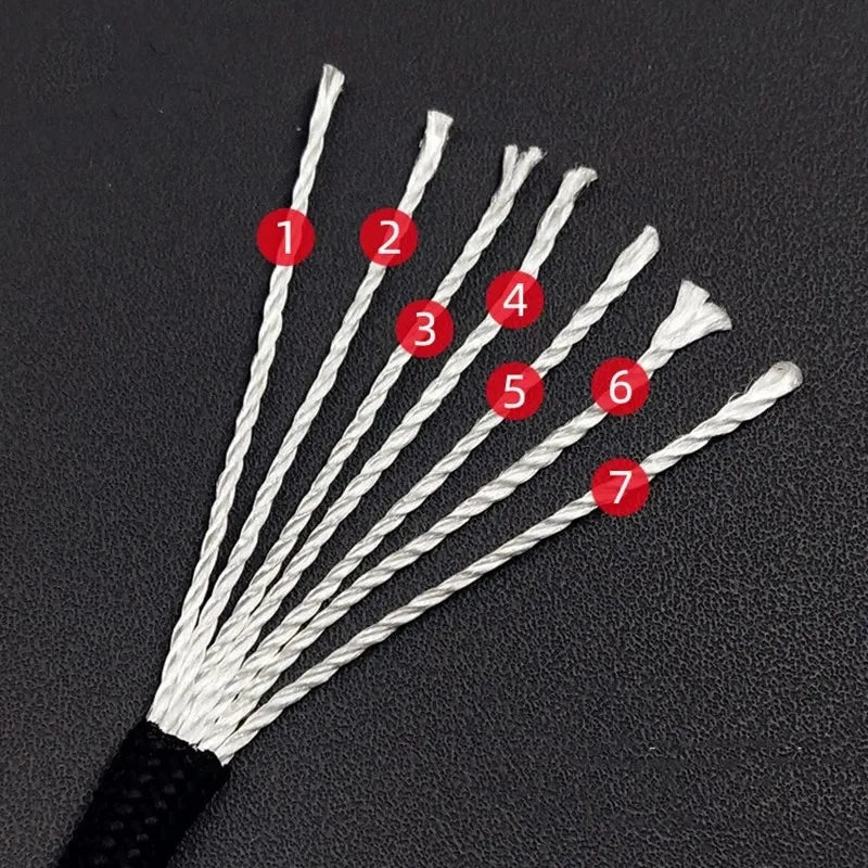 7-Strand Polyester Paracord, 0.16 in Diameter